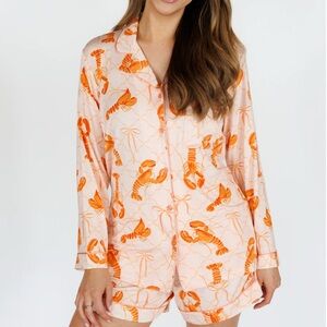Mallory Ervin In My Sundays Lobster Print Women's Pajama Set